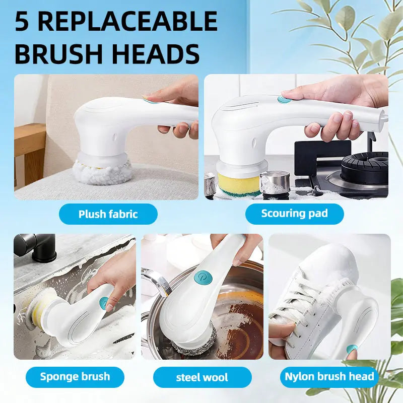 Cordless Bathroom Kitchen Cleaning Brush Electric Shower Sink Scrubber Multi-Function Tile Cleaner