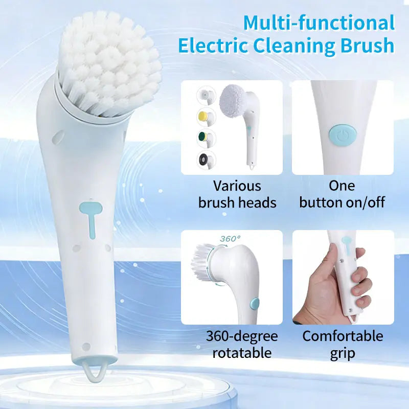 Cordless Bathroom Kitchen Cleaning Brush Electric Shower Sink Scrubber Multi-Function Tile Cleaner
