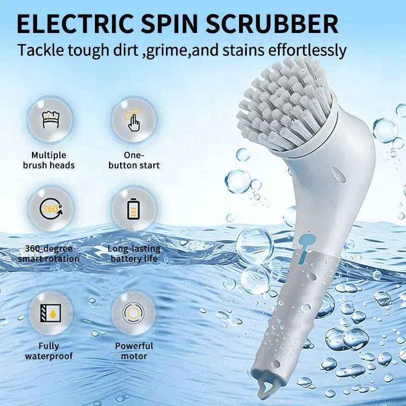 Cordless Bathroom Kitchen Cleaning Brush Electric Shower Sink Scrubber Multi-Function Tile Cleaner